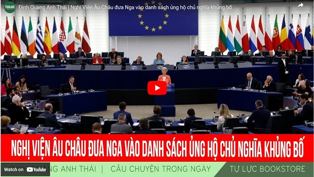  Nghị Viện Âu Châu đưa Nga vào danh sách ủng hộ chủ nghĩa khủng bố.